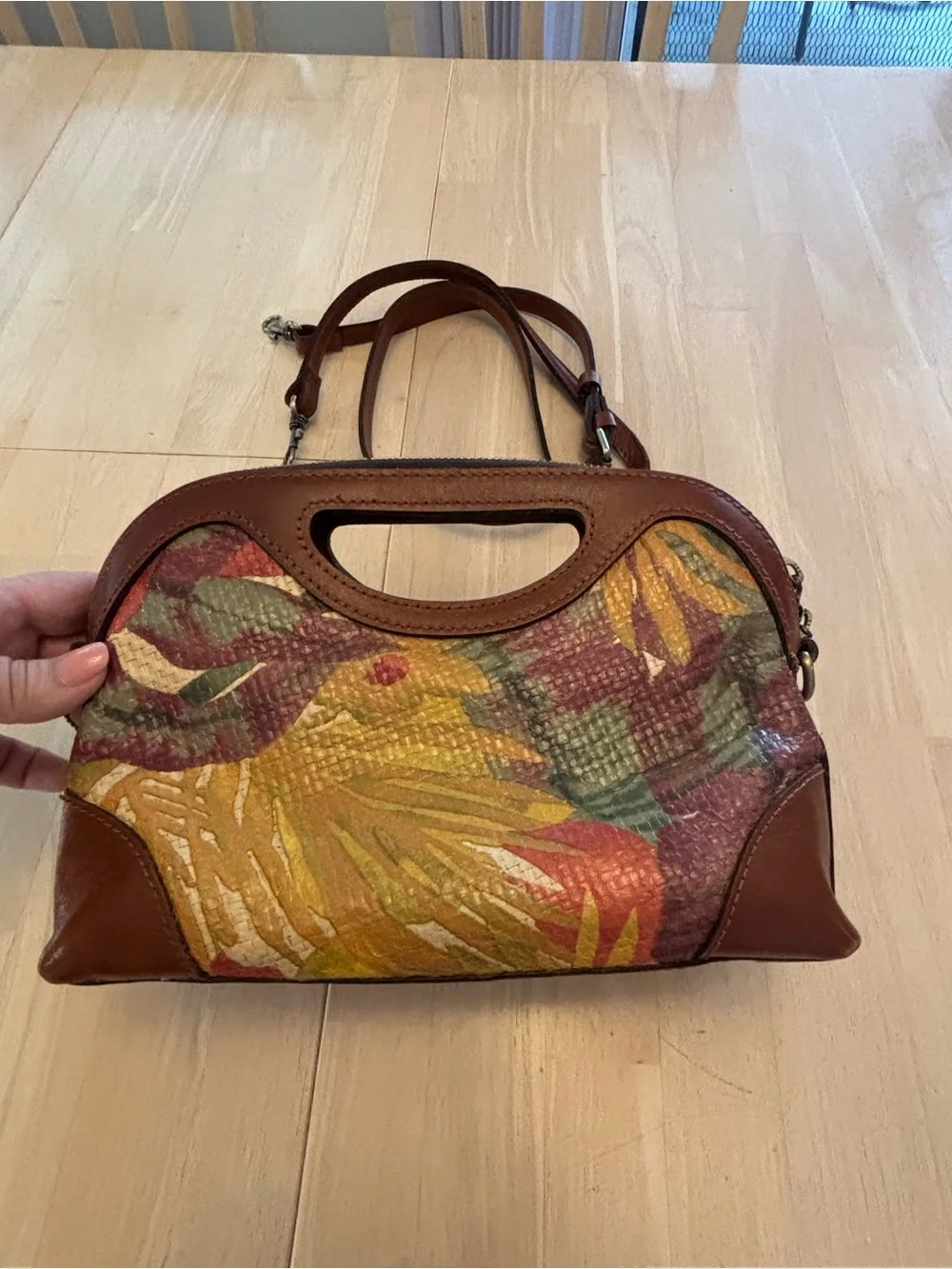 Patricia Nash Sanza Spring Straw Crossbody Purse Handbag